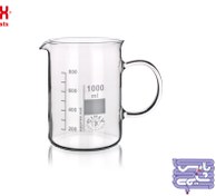 تصویر بشر شیشه ای دسته دار زیماکس - 1000ml simax