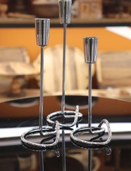 تصویر جاشمعی سه سایز فلزی رنگ سیلور و طلایی - سیلور 