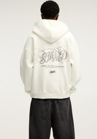 تصویر سویشرت با کلاه و لوگوی STWD برند PullAndBear STWD logolu ve kapüşonlu sweatshirt