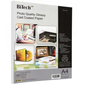 تصویر کاغذ گلاسه A4 bitech 90 gr 100 sheet 