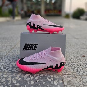 تصویر کفش فوتبال نایک ایرزوم ویپور 15مرکوریال سوپرفلای۹ صورتی nike airzoom vapor15 superfly9 - ۴۳ nike airzoom superfy9