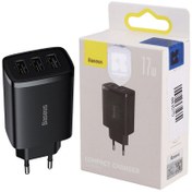 تصویر شارژر دیواری باسئوس مدل CCXJ020101 توان ۱۷ وات سه پورت 