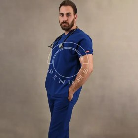 تصویر اسکراب شلوار برند سینوهه مدل (U-flex) آبی کاربنی 