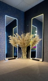 تصویر آینه قدی ایستاده طرح آکام Tall mirror with neon light