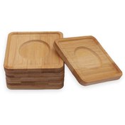 تصویر زیر لیوانی بامبو مربع Square bamboo coaster