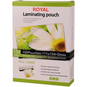 تصویر طلق پرس شفاف 150 میکرون Royal 111*154mm بسته 100 عددی Royal 150MIC 111*154mm PVC Film Pack Of 100