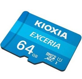 تصویر کارت حافظه MicroSDXC کیوکسیا مدل Kioxia EXCERIA UHS-I U1 V10 ظرفیت 64 گیگابایت Kioxia EXCERIA UHS-I U1 V10 64GB MicroSDXC + SD adapter