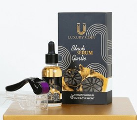 تصویر پک سرم سیر سیاه و غلتک درمارولر رشد مو 