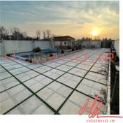 تصویر موزائیک بتن اکسپوز دورقاب چرمی ونوس استون 