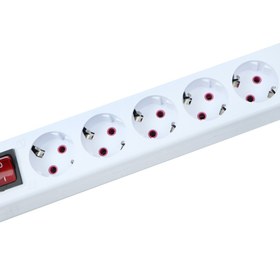 تصویر چند راهی 6 خانه ارت دار فردان الکتریک با کابل 3 متری مدل 31303 Fardan Electric 31303 3m Power Strip