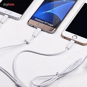 تصویر کابل تبدیل USB به لایتنینگ/microUSB/USB-C هوکو مدل X1 Rapid طول 1 متر 