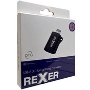 تصویر تبدیل OTG درگاه USB به لایتنینگ برند REXER مدل RX-02 اورجینال - مشکی RX_02 USB-A 3.0 To Lighting Original