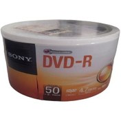 تصویر DVDخام سونی بسته 50 عددی ظرفیت 4.7GB سرعت ذخیره 16X وارداتی از کشور تایوان است 