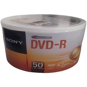 تصویر DVDخام سونی بسته 50 عددی ظرفیت 4.7GB سرعت ذخیره 16X وارداتی از کشور تایوان است 