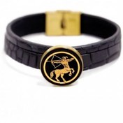 تصویر دستبند چرم روکش طلا سری ونوس ماه تولد آذر GLBM9 