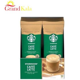 تصویر قهوه فوری استارباکس starbucks مدل کافه لاته caffe latte پک 10 ساشه ای starbucks Vanilla Latte