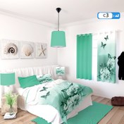 تصویر ست روتختی طرح پروانه و گل و ساده تک رنگ برند ایپک 