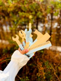 تصویر اسباب بازی ست ابزار چوبی کودک پوتوس - سرمه ای Wooden Tool Set