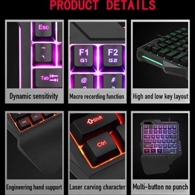 تصویر G92 One-Handed Gaming Keyboard RGB Backlit Portable Mini Gaming Keypad Ergonomic Game Controller for PC PS4 Xbox Gamer 