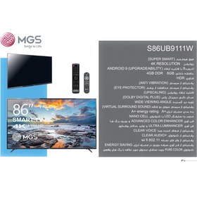 تصویر تلویزیون هوشمند 86 اینچ ام جی اس MGS مدل S86UB9111W 