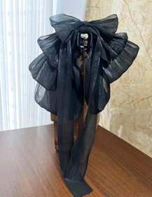 تصویر کلیپس پاپیون حریر مشکی 