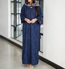 تصویر کفتان بلند زنانه یقه هفت فری سایز تا 48 