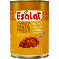 تصویر کنسرو سس ماکارونی با سویا و قارچ اصالت ESALAT وزن 380 گرم 