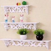 تصویر شلف دیواری طرح قلبی 3 عددی 