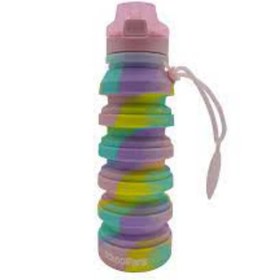 تصویر قمقمه سیلیکونی تاشو رنگی قمقمه دانش آموزان تاشو قمقمه کوهنوردی تاشو سیلیکونی 