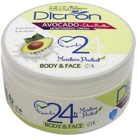 تصویر کرم مرطوب کننده کاسه ای روغن آووکادو دیترون AVOCADO+SHEA BUTTER MOISTURIZING CREAM DITRON 