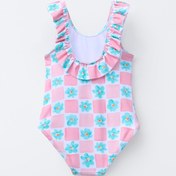 تصویر مایوی بدون آستین گلدار با یقه بیسیکلت از برند زارا (بچه گانه) 