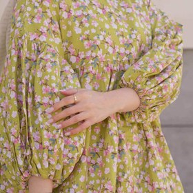 تصویر مانتو عروسکی حانی گلی مدل بهار سبز 