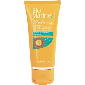 تصویر کرم ضدآفتاب روشن‌کننده و ضدچروک spf50 پوست معمولی و خشک بایومارین ضد آفتاب صورت مدل کرم ضدآفتاب روشن‌کننده و ضدچروک spf50 پوست معمولی و خشک بایومارین خشک و معمولی SPF 50 حجم 50 میلی لیتر بژ روشن