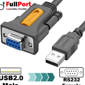 تصویر کابل تبدیل USB به سریال RS232 یوگرین مدل CR104 مشکی کابل تبدیل