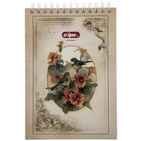 تصویر دفتر یادداشت کلیپس طرح گل و مرغ - 100 برگ 