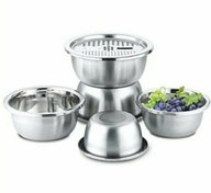 تصویر لگن استیل رنده‌دار مجموعه 6 عددی برند HTH HTH-50