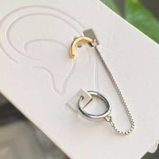تصویر گوشواره ایرکاف زنجیر دار رنگ نقره ای 