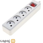 تصویر چندراهی برق پارت الکتریک مدل نیک ۴ خانه بدون ارت با کابل ۱.۸ متری 