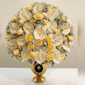 تصویر جام گل یکطرفه طرح طلایی 