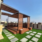 تصویر پرگولا چوب پلاست مدل N3 با دیواره (ابعاد4*4) 