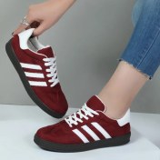 تصویر کتونی سامبا آدیداس سفید زیره قهوه ای ۳۷ تا۴۵ - سفید خط مشکی زیره قهوه ای / 39 Samba