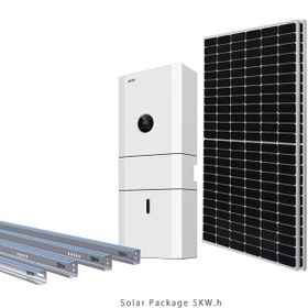 تصویر برق خورشیدی 5 کیلووات ساعت برند Kstar با سازه Solar Package 5KWh DOD50%