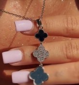 تصویر ست گردنبند و گوشواره ونکلیف نگین دار رنگ ثابت ضد حساسیت 