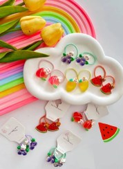 تصویر کش مو عروسک میوه ای ورق 20 عددی 