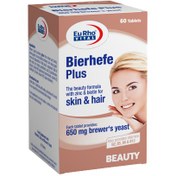 تصویر قرص بیرهف پلاس مخمر آبجو یوروویتال 60 عدد Euro vital Bierhefe Plus 60 Tablets