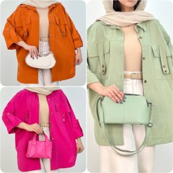 تصویر شومیز زنانه مدل زنبق جنس لینن جیب صلیبی 