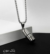 تصویر گردنبند کپسول رنگ نقره ای مردانه 