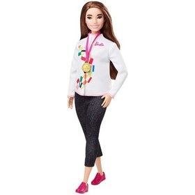 تصویر عروسک باربی المپیک اورجینال Mattel مدل اسکیت سوار کد GJL78 