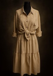 تصویر شومیز و دامن پارچه لینن فری سایز 