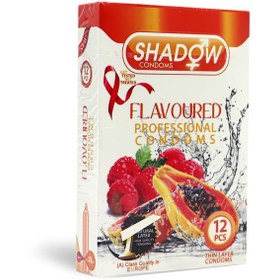 تصویر کاندوم شادو مدل میوه ای Flavoured بسته 12 عددی Shadow Flavoured condom 12 pcs